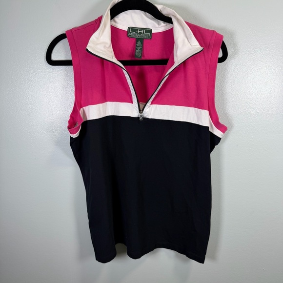 Ralph Lauren Active Colorblock Sleeveless Top Pink, White, and Black Sz XL - Picture 4 of 7